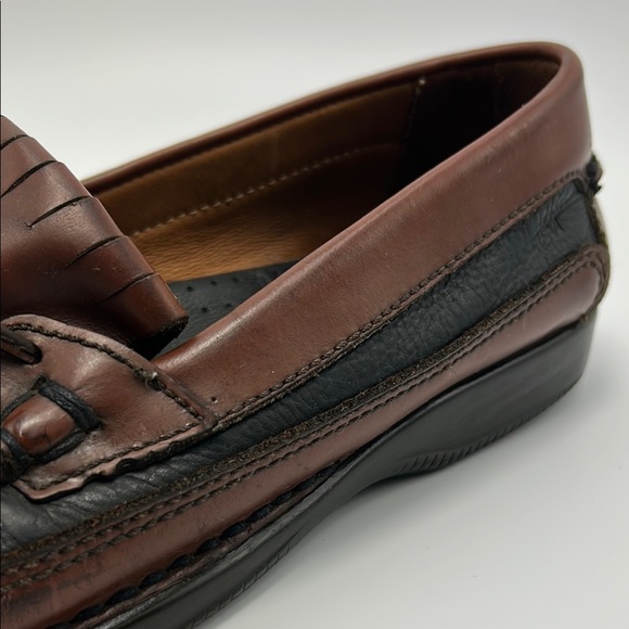 Johnston & Murphy Leather Loafers Men\'s 12 M  Tassels Slip Ons Black Brown main image 16